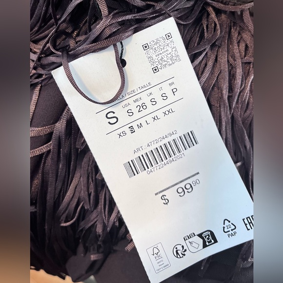 NWT ZARA VIRAL 2025 COLLECTION FRINGED STRAPLESS DRESS SIZE 
🚨FIRM PRICE - Picture 3 of 17